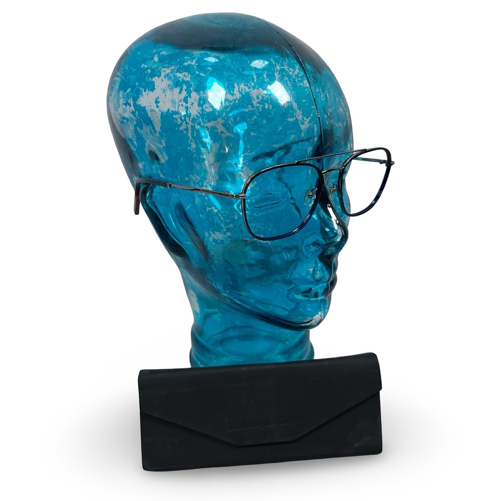 Ermenegildo Zegna Mens EZ 5183-3 014 Blue Brown Metal Acetate Glasses Frames